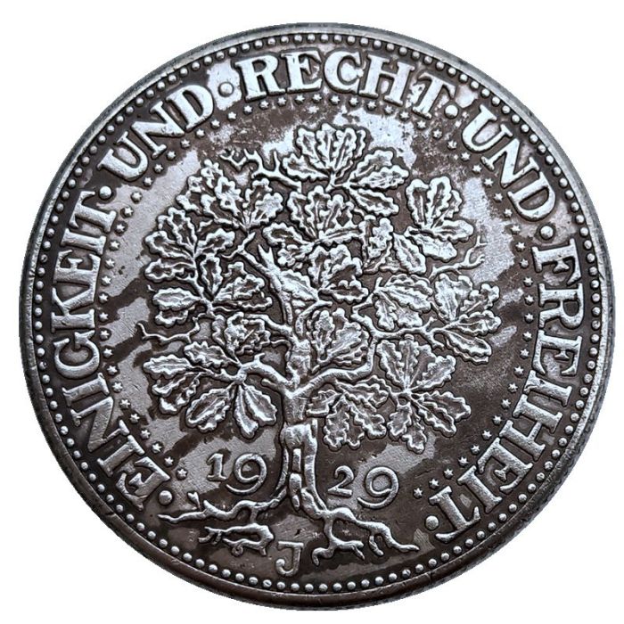 Germany 5 Reichsmark 1929 Silver Plated Copy Coins(36mm) DE43-44