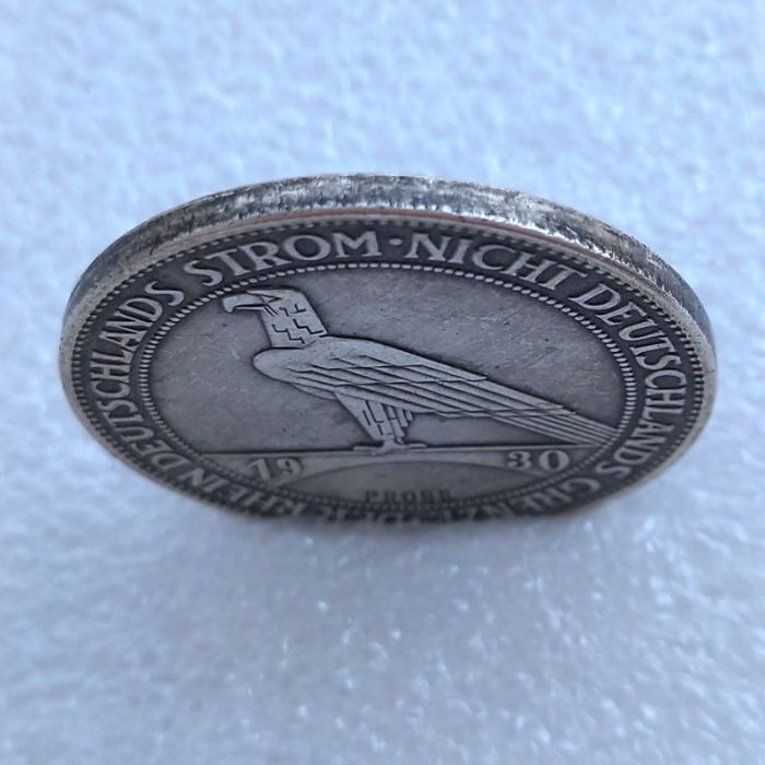 Germany 5 Reichsmark Liberation of Rhineland 1930 Probe Silver Plated Copy Coins(30mm)