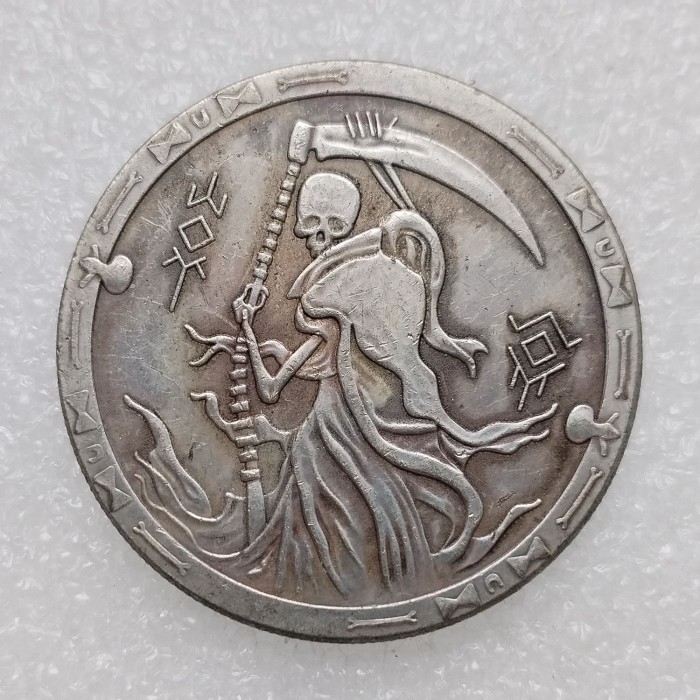 HB(216)HOBO US Morgan Silver Plated Dollar skull zombie skeleton Copy Coin