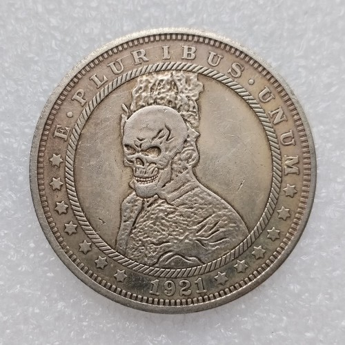 HB(214)HOBO US Morgan Silver Plated Dollar skull zombie skeleton Copy Coin