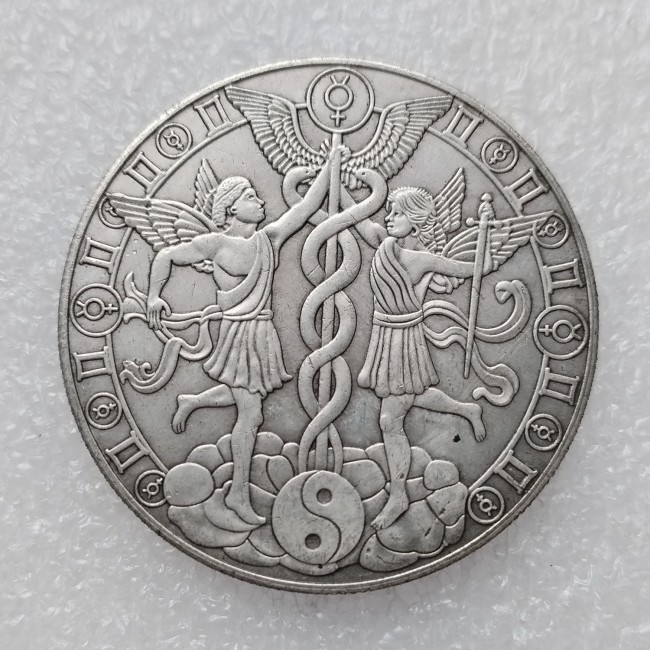 HB(222)HOBO US Morgan Silver Plated Dollar skull zombie skeleton Copy Coin