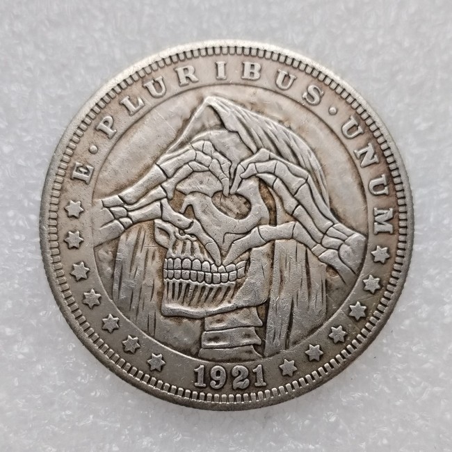 HB(213)HOBO US Morgan Silver Plated Dollar skull zombie skeleton Copy Coin