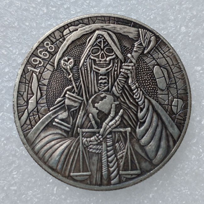 HB(279)HOBO US Morgan Silver Plated Dollar skull zombie skeleton Copy Coin
