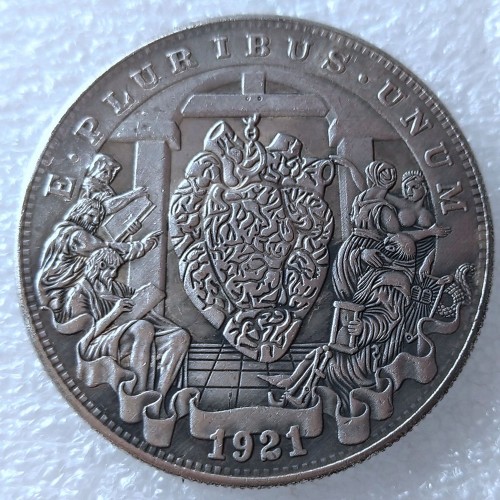HB(273)HOBO US Morgan Silver Plated Dollar skull zombie skeleton Copy Coin