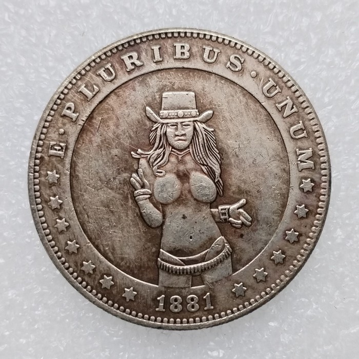 HB(264)HOBO US Morgan Silver Plated Dollar skull zombie skeleton Copy Coin