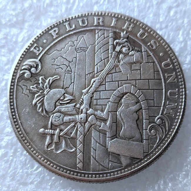 HB(271)HOBO US Morgan Silver Plated Dollar skull zombie skeleton Copy Coin