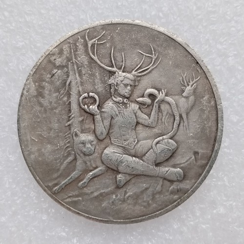 HB(289)HOBO US Morgan Silver Plated Dollar skull zombie skeleton Copy Coin