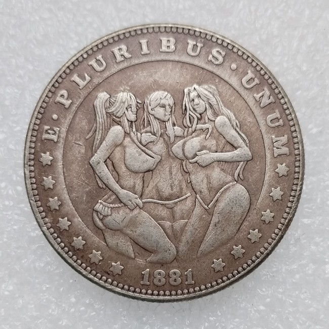 HB(268)HOBO US Morgan Silver Plated Dollar skull zombie skeleton Copy Coin