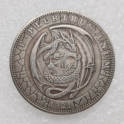 HB(251)HOBO US Morgan Silver Plated Dollar skull zombie skeleton Copy Coin