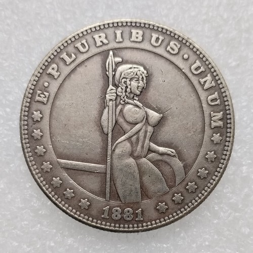 HB(266)HOBO US Morgan Silver Plated Dollar skull zombie skeleton Copy Coin