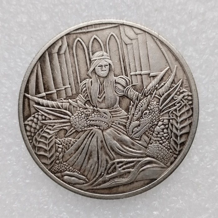 HB(238)HOBO US Morgan Silver Plated Dollar skull zombie skeleton Copy Coin