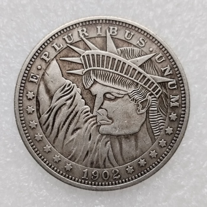 HB(246)HOBO US Morgan Silver Plated Dollar skull zombie skeleton Copy Coin