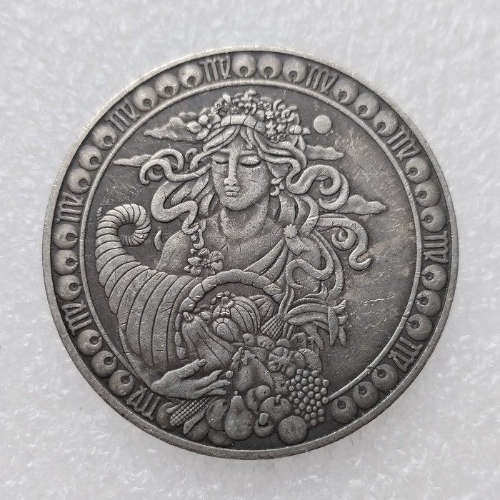 HB(225)HOBO US Morgan Silver Plated Dollar skull zombie skeleton Copy Coin