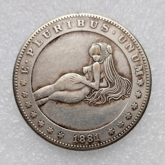 HB(267)HOBO US Morgan Silver Plated Dollar skull zombie skeleton Copy Coin