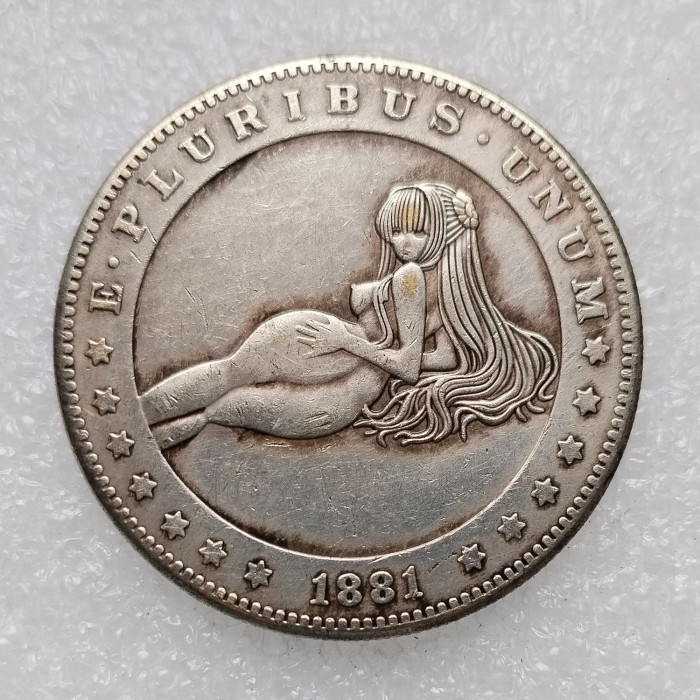 HB(267)HOBO US Morgan Silver Plated Dollar skull zombie skeleton Copy Coin