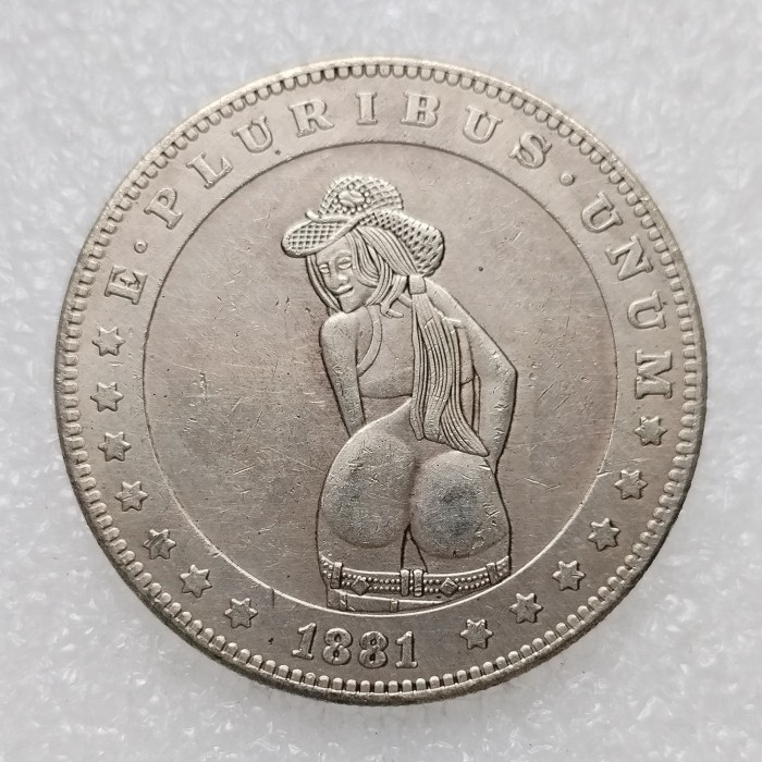 HB(262)HOBO US Morgan Silver Plated Dollar skull zombie skeleton Copy Coin