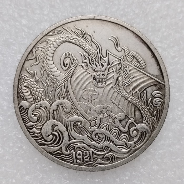 HB(233)HOBO US Morgan Silver Plated Dollar skull zombie skeleton Copy Coin