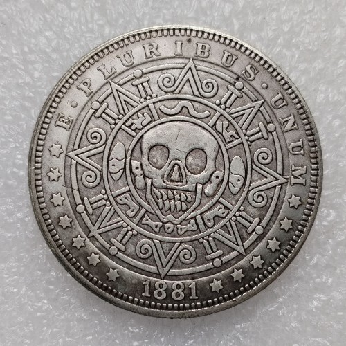 HB(258)HOBO US Morgan Silver Plated Dollar skull zombie skeleton Copy Coin
