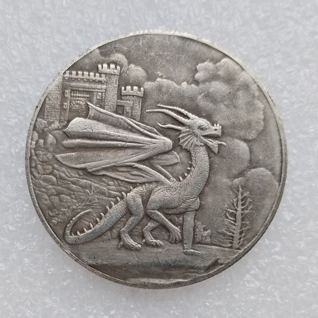 HB(285)HOBO US Morgan Silver Plated Dollar skull zombie skeleton Copy Coin