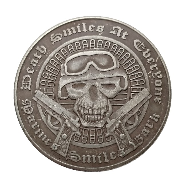 HB(296)HOBO US Morgan Silver Plated Dollar skull zombie skeleton Copy Coin
