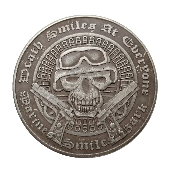 HB(296)HOBO US Morgan Silver Plated Dollar skull zombie skeleton Copy Coin