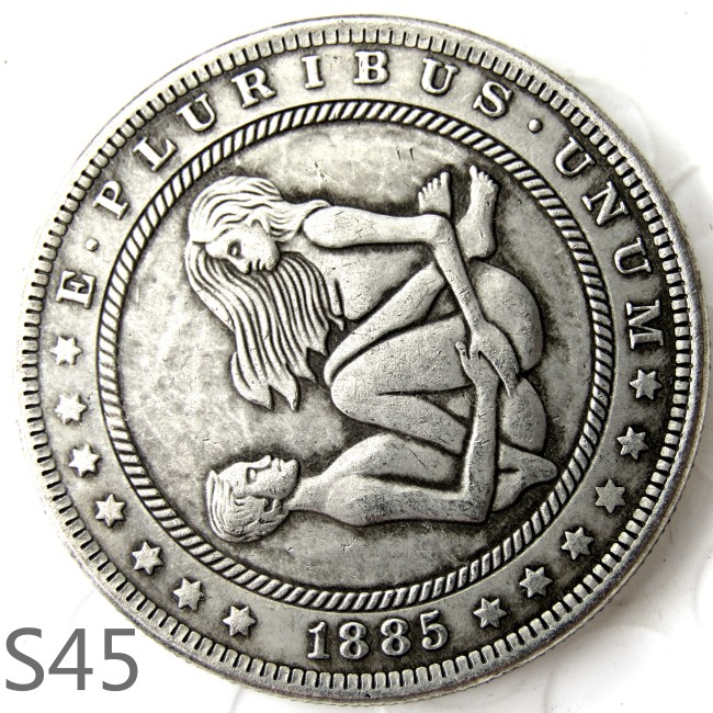 HOBO 1885cc Sex Morgan Silver Plated Dollar Copy Coin TypeS45