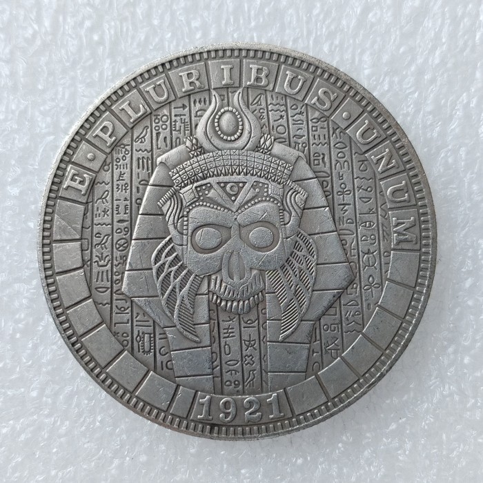 HB(293)HOBO US Morgan Silver Plated Dollar skull zombie skeleton Copy Coin
