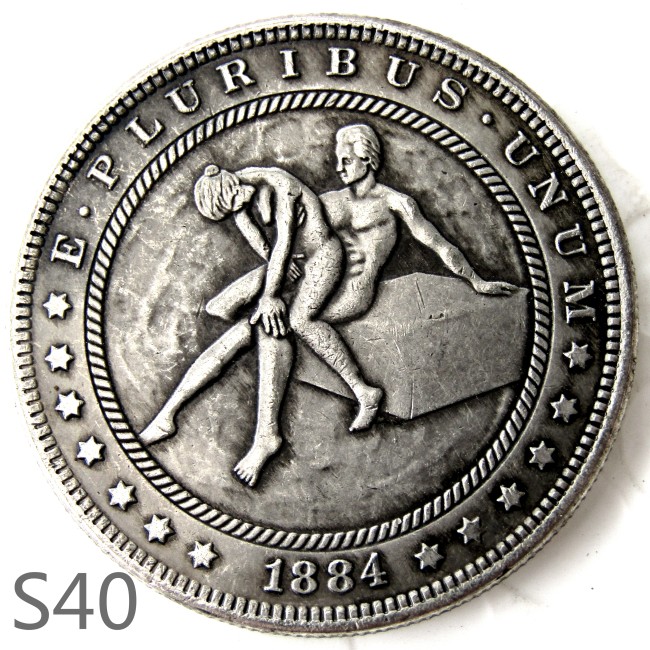 HOBO 1884cc Sex Morgan Silver Plated Dollar Copy Coin TypeS40