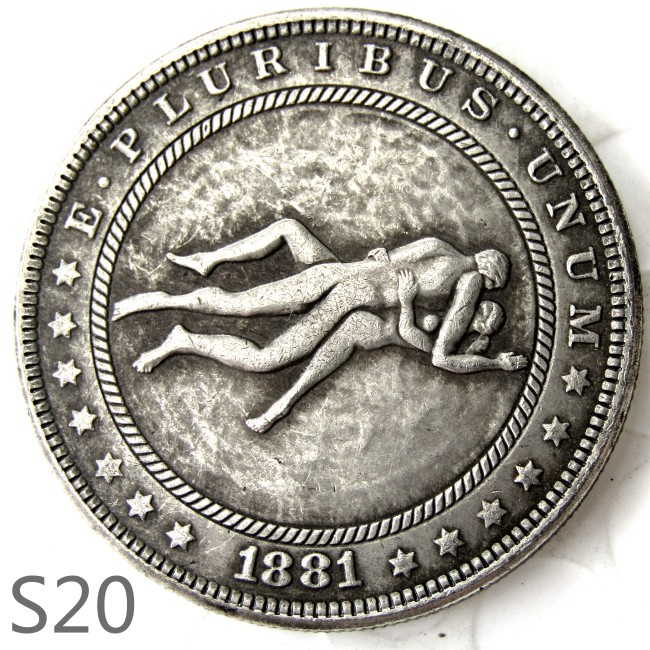 HOBO Sex Morgan Silver Plated Dollar Copy Coin TypeS20