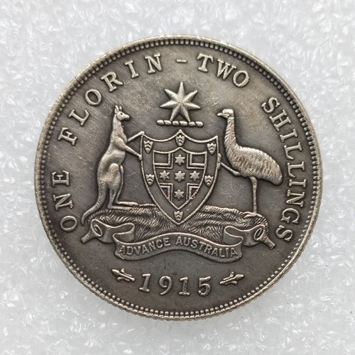 Australia 1 Florin 1915 Silver Plated Copy Coins 28.5mm