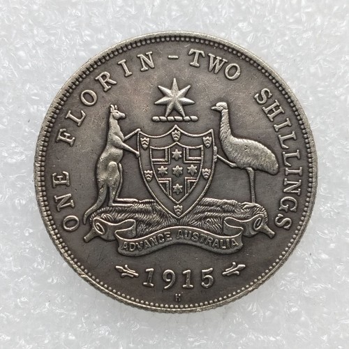 Australia 1 Florin 1915 Silver Plated Copy Coins 28.5mm