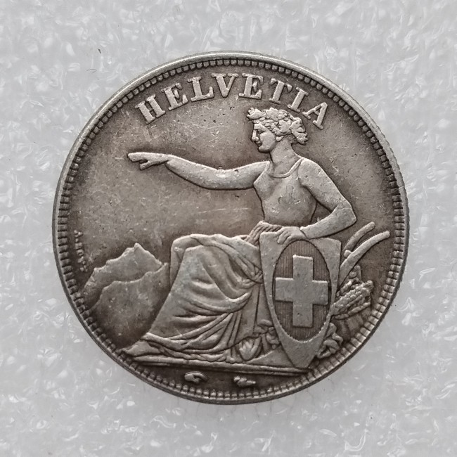 1850 1851 Switzerland 1 Francs Silver Plated Copy Coin(23mm)