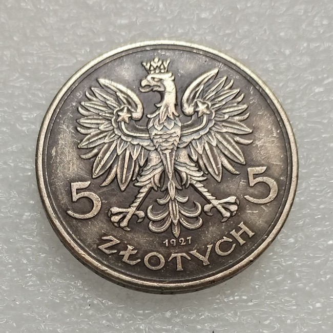 1927-1932 Poland 5 Zlotych Vintage Silver Plated CoinsCopy