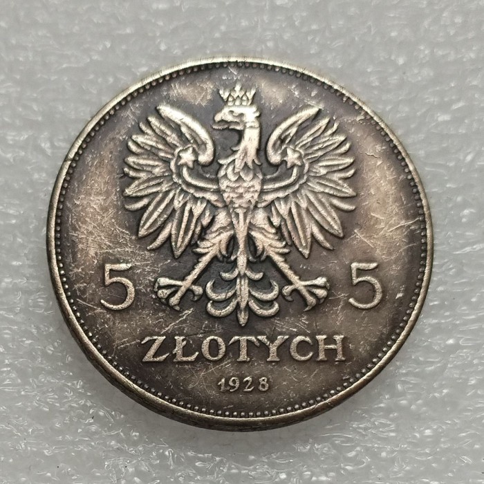 1927-1932 Poland 5 Zlotych Vintage Silver Plated CoinsCopy