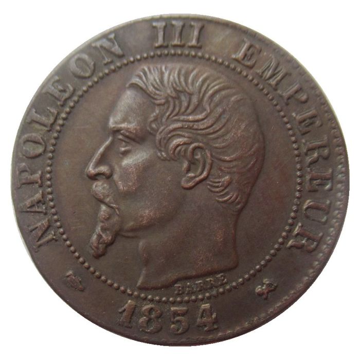 France 2 Cnetimes 1853-1857 Napoleon III Copper Copy Coins
