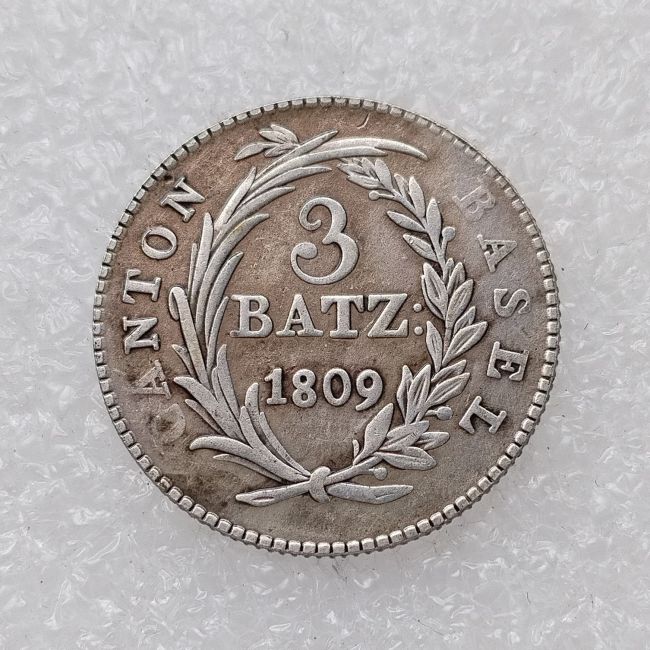 1809 Switzerland 3 Batz Silver Plated Copy Coin(24mm)