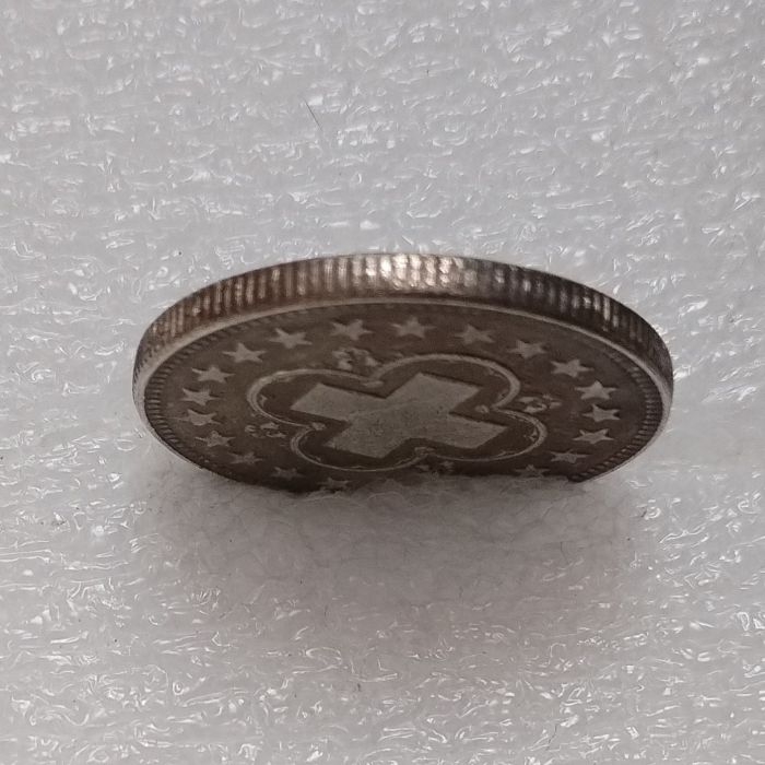 1860 Switzerland 2 Francs Silver Plated Copy Coin(27mm)