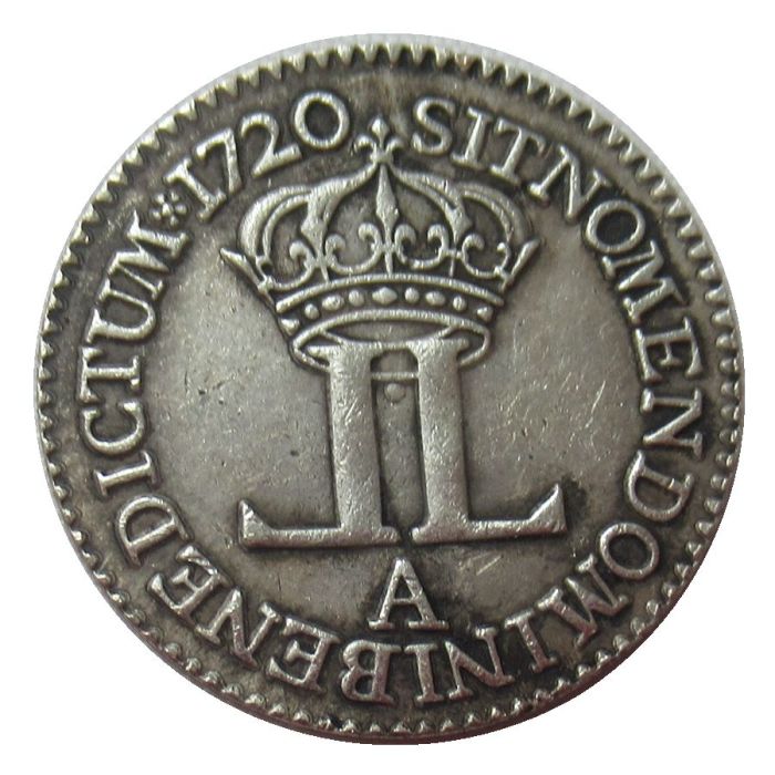 France 1720 A Louis XV Silver Plated Copy Coins 22mm