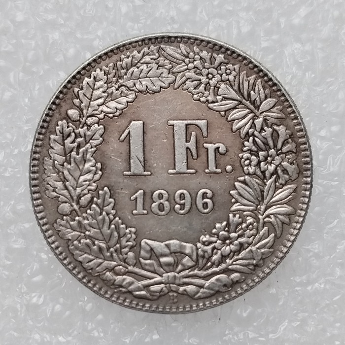 1896 Switzerland 1 Francs Silver Plated Copy Coin(23mm)