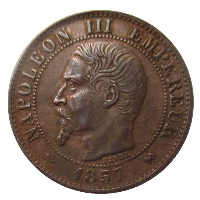 France 2 Cnetimes 1853-1857 Napoleon III Copper Copy Coins