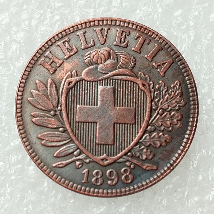 1898 Switzerland 2 Rappen Copper Copy Coin(20mm)