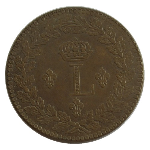 France 1 Decime 1815 Louis XVIII Copper Copy Coins