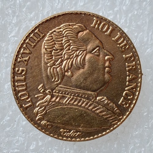 France Louis XVIII 20 France 1815 Gold Plated Copy Coin