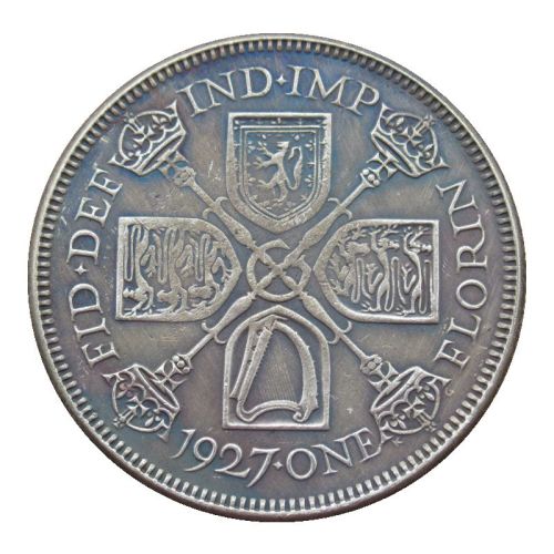 GREAT BRITAIN 1 Florin George V 1927 1932 Silver Plated Copy Coin