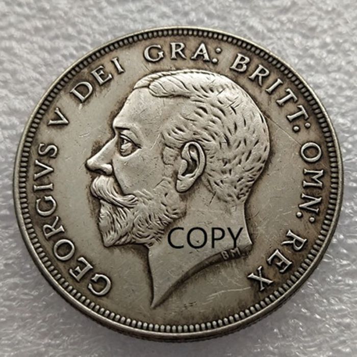 UK 1 Crown George V 1927-1933 Silver Plated Copy Coin UF37-41