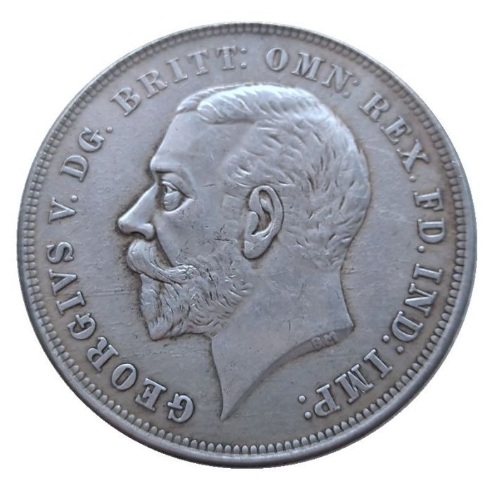 UF(43) UK 1 Crown George V 1935 Silver Plated Copy Coin