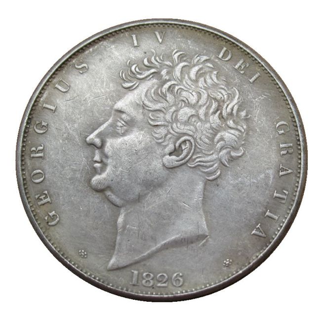 UF(45) UK 1 Crown George IV 1826 Silver Plated Copy Coin