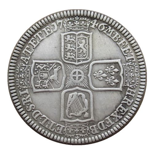 Great Britain 1 Crown George II 1743-1751 Silver Plated Copy Coin UF14-17