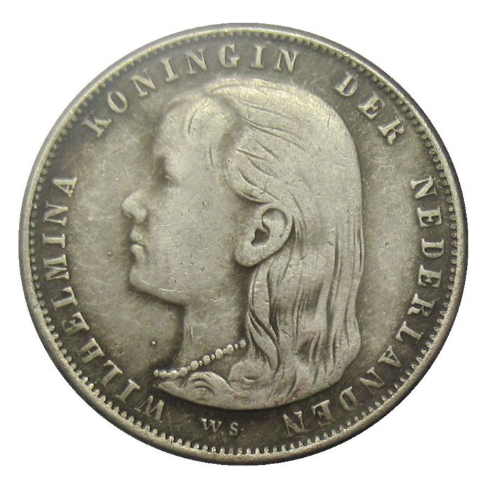 Netherlands 1892 1 Gulden Silver Plated Copy Coin