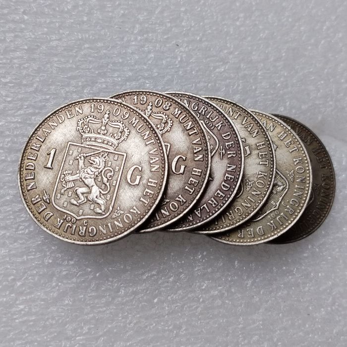 Netherlands 1898-1909 1 Gulden Silver Plated Copy Coin